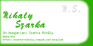 mihaly szarka business card